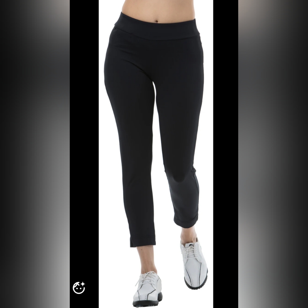 SanSoleil UV 50 Black Skinny Golf Women's Pants, SZ S